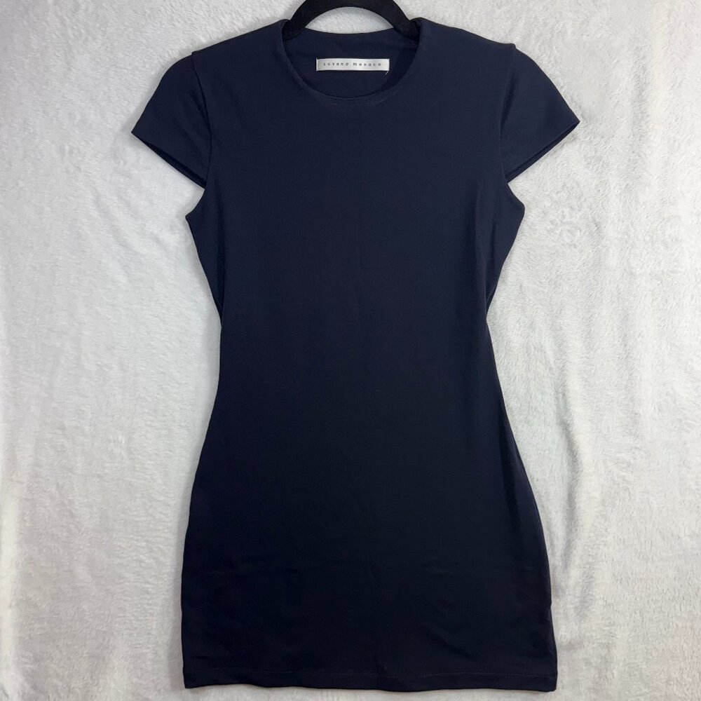 Susana Monaco Navy Blue T-Shirt Dress Minimalist Bodycon‎ Casual Stretchy